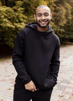 Утепленное худи, байка, оверсайз, тёплое худи свободного кроя