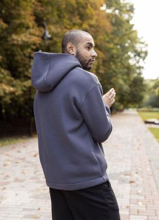 Утепленное худи, байка, оверсайз, тёплое худи свободного кроя