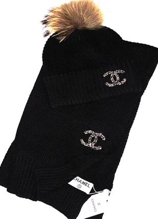 Зимний комплект шапка шарф2 фото