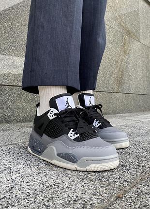 Жіночі кросівки nike air jordan 4 retro black grey