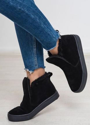 Сліпони з італійської замші чорні