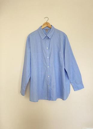 Сорочка оверсайз блакитна рубашка котонова4 фото