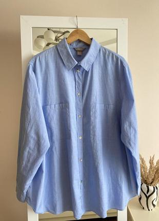 Сорочка оверсайз блакитна рубашка котонова3 фото