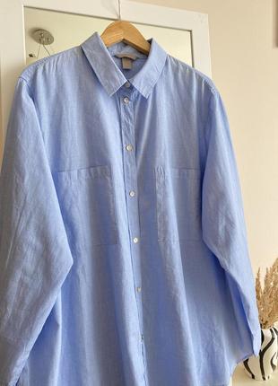 Сорочка оверсайз блакитна рубашка котонова2 фото