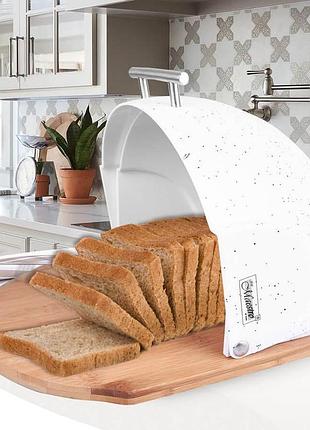 Хлібниця maestro mr-1678g-white 21.5х37х39,5 см біла