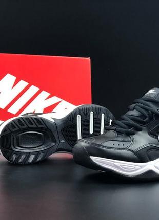 Чоловічі кросівки m2k tekno black white топ якість / кросівки осінні nike m2k tekno, чорні з білим4 фото