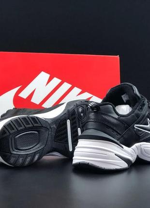 Чоловічі кросівки m2k tekno black white топ якість / кросівки осінні nike m2k tekno, чорні з білим6 фото