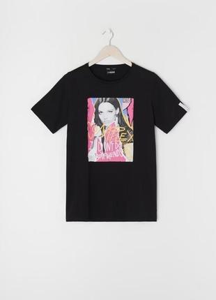 Жіноча базова футболка оверсайз з принтом