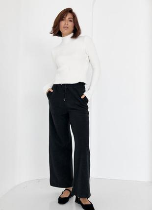 Женские брюки-кюлоты с высокой талией4 фото