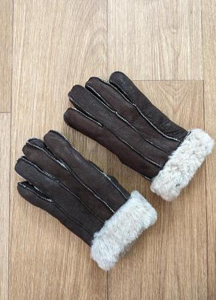 Кожаные немецкие  утеплённые перчатки с открытым швом размер 7.51 фото