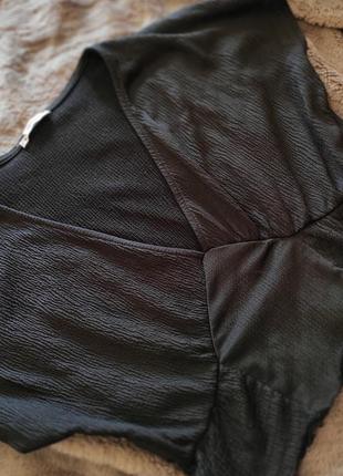 Черный топ блузка zara с открытым декольте3 фото