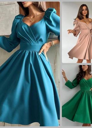 🔴 элегантное платье из ткани костюмка