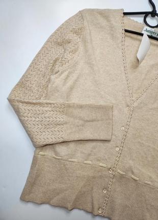 Джемпер женского коричневого цвета на пуговицах из шерсти от бренда jumper m l3 фото