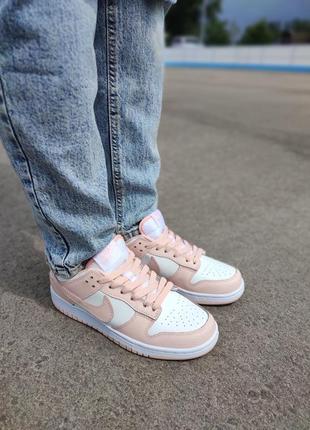 Женские кроссовки nike sb dunk low white pink