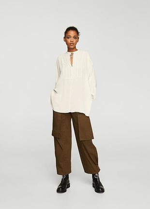 Легкая кремовая блуза туника mango. оригинал