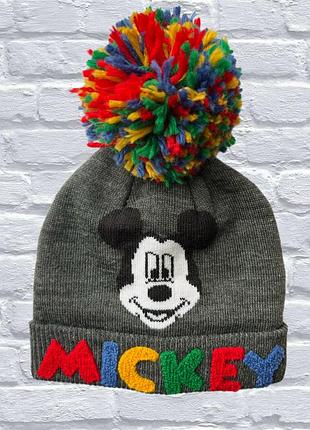 Шапка для мальчика с бубоном мики маус mickey