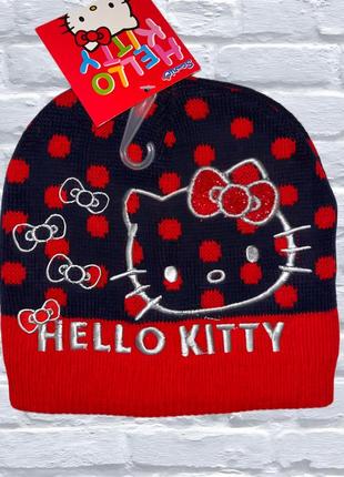 Шапка для дівчинки 52 розмір hello kitty