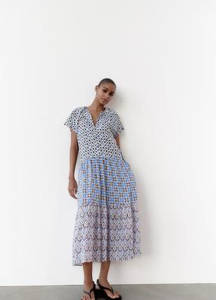 Платье миди в стиле петчворк от zara