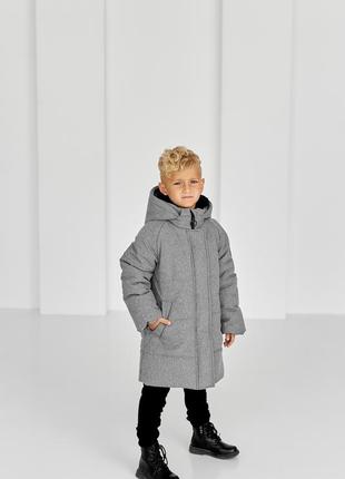 Сірий пуховик для хлопчика на зиму до -30 морозу2 фото