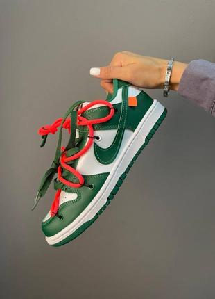 Женские кроссовки nike sb dunk x off white pine green / smb4 фото