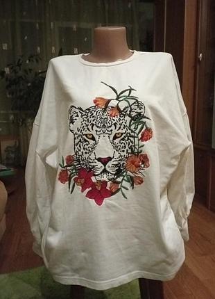 Полувер, худі, принт тигр