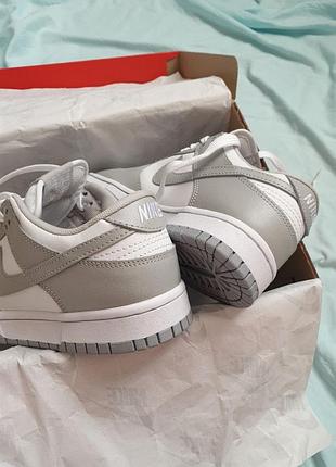 Кроссовки nike sb dunk low •grey white•10 фото