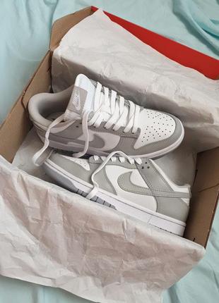 Кроссовки nike sb dunk low •grey white•6 фото
