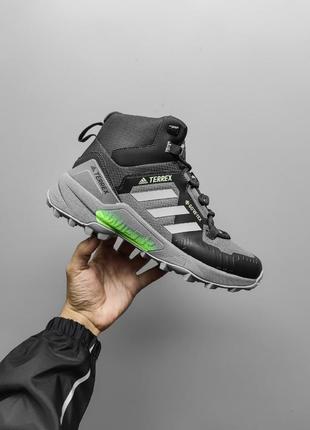 Мужские зимние кроссовки adidas terrex grey termo