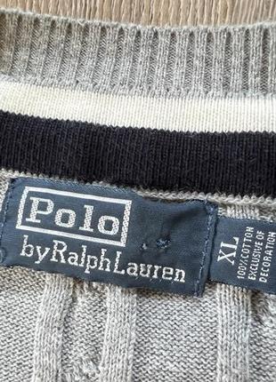 Мужской вязаный хлопковый классический свитер polo ralph lauren5 фото