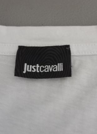 Just cavalli! білосніжна футболка з принтом.2 фото