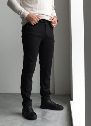 Брюки мужские базовые черные турция / штаны чоловічі базові штани чорні турречина2 фото