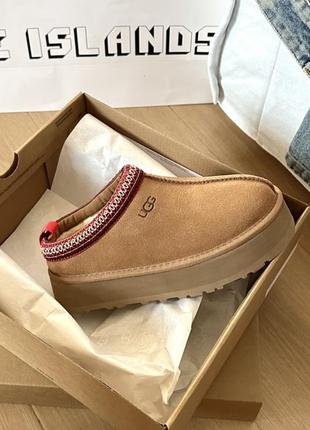 Ugg уги tasman slippers platform chestnut3 фото