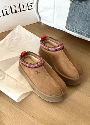 Ugg уги tasman slippers platform chestnut4 фото