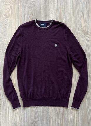 Мужской тёплый свитер из шерсти мериноса fred perry