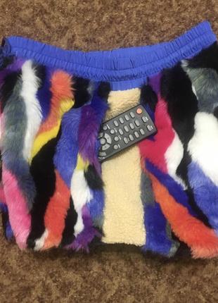 Женские стильные мягкие плюшевые необычные шорты из меха меховые как шерпа на меху разноцветные h&m яркие как пижамные copl zara cool3 фото