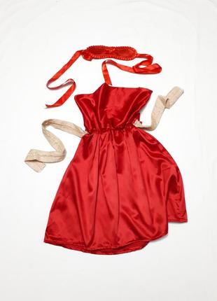 Красное короткое сексуаьтное платье с маской2 фото