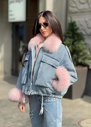 Роскошная джинсовка с мехом