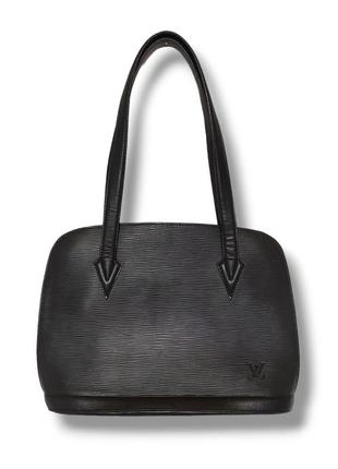 Сумка в стиле louis vuitton lussac in black epi leather1 фото