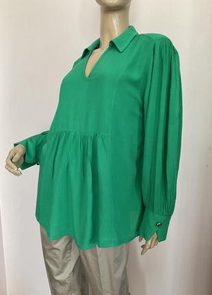 Вискозная зеленая блузка/l/brend f&amp; f2 фото