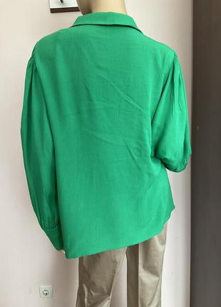 Вискозная зеленая блузка/l/brend f&amp; f6 фото