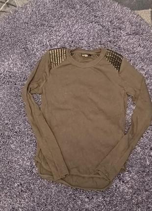 Водолазка zara із шкіряними вставками