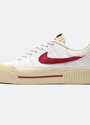 Женские кроссовки nike wmns court legacy lift 'sail dark beetro#найк2 фото