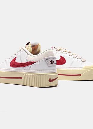 Женские кроссовки nike wmns court legacy lift 'sail dark beetro#найк8 фото