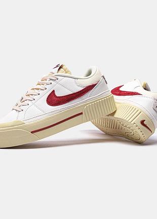 Женские кроссовки nike wmns court legacy lift 'sail dark beetro#найк5 фото