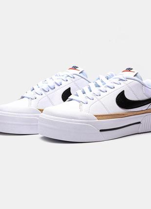 Женские кроссовки nike court legacy lift white black#найк