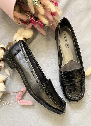 Кожаные туфли лоферы америка в стиле zara clarks