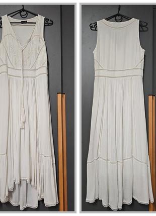 Платье белое сарафан вискоза с прошвой вышивкой5 фото