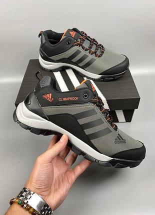 Мужские кроссовки термо adidas climaproof mint grey orange адис термо зимние кроссовки