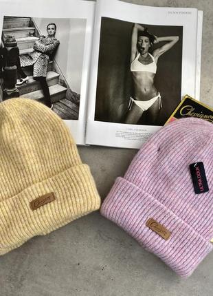 Горчичная, теплая шапка