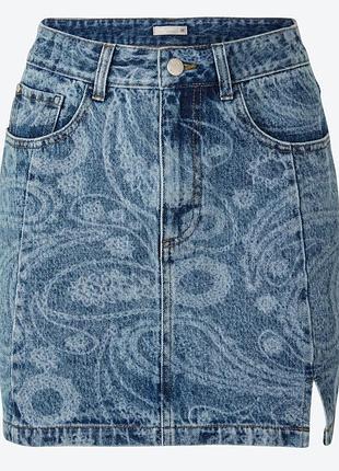 Юбка джинсовая новая с разрезом